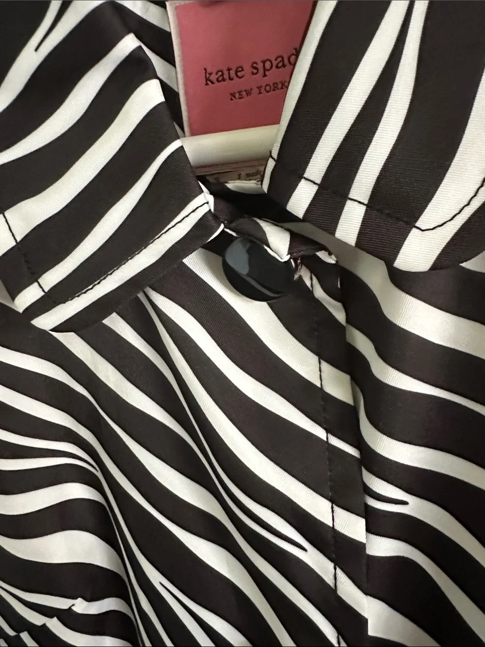 kate spade Black and White Zebra-Print Trench Coat